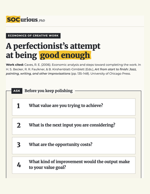 A perfectionist’s attempt at being good enough — handout